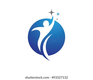 Fun people Healthy Life icon Logo template 