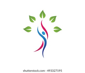 Fun people Healthy Life icon Logo template 
