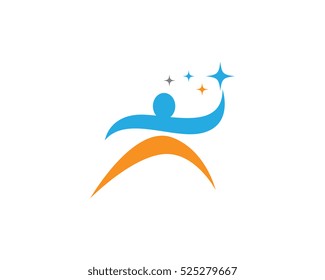 Fun people Healthy Life icon Logo template 