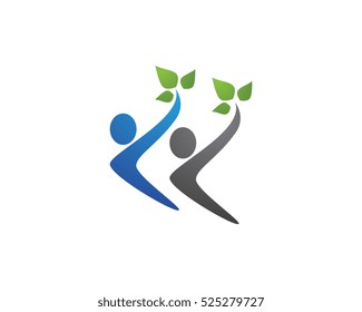 Fun people Healthy Life icon Logo template 