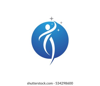 Fun people Healthy Life icon Logo template 