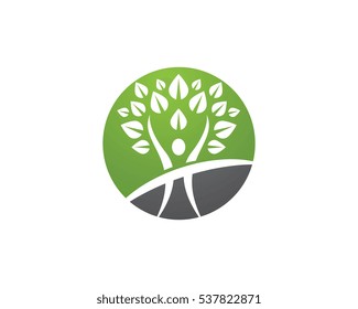 Fun people Healthy Life icon Logo template 