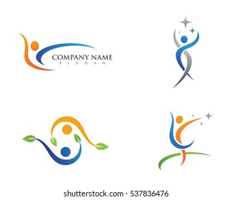 Fun people Healthy Life icon Logo template 