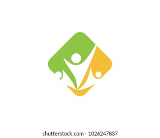 Fun people Healthy Life Logo template vector icon