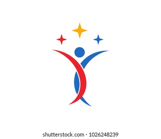 Fun people Healthy Life Logo template vector icon