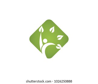 Fun people Healthy Life Logo template vector icon