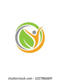 Fun people Healthy Life Logo template vector icon
