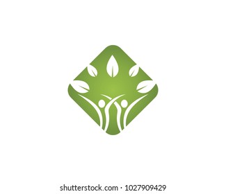 Fun people Healthy Life Logo template vector icon