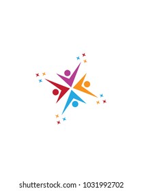  Fun people Healthy Life Logo template vector icon