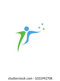  Fun people Healthy Life Logo template vector icon