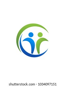 Fun people Healthy Life Logo template vector icon