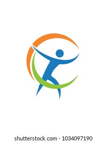 Fun people Healthy Life Logo template vector icon
