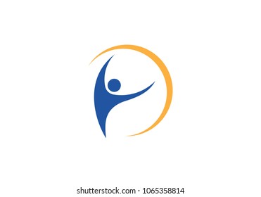 Fun people Healthy Life Logo template vector icon