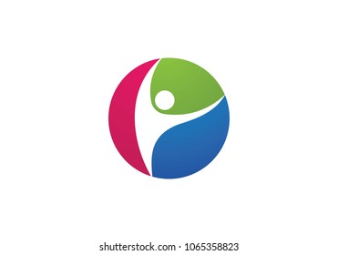 Fun people Healthy Life Logo template vector icon