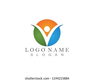 Fun people healthy life logo and symbol