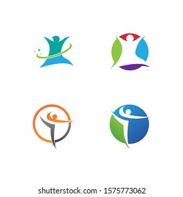 Fun people Healthy Life Logo template vector icon
