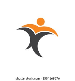 Fun people Healthy Life Logo template vector icon
