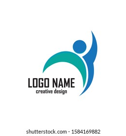Fun people Healthy Life Logo template vector icon
