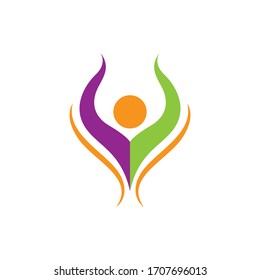Fun people Healthy Life Logo template vector icon