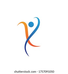 Fun people Healthy Life Logo template vector icon