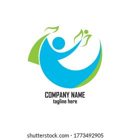Fun people Healthy Life Logo template vector icon

