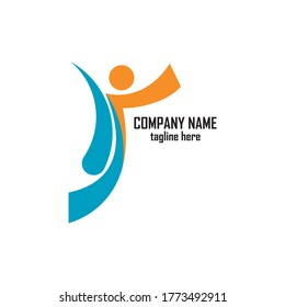 Fun people Healthy Life Logo template vector icon
