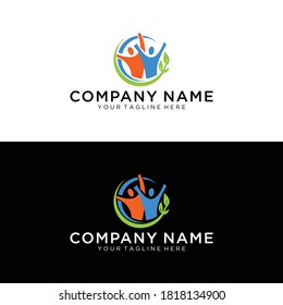 Fun people Healthy Life Logo template vector icon