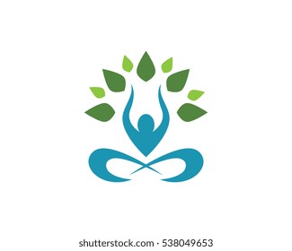 Fun people Healthy Life Logo template 