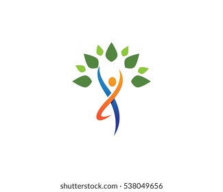 Fun people Healthy Life Logo template 