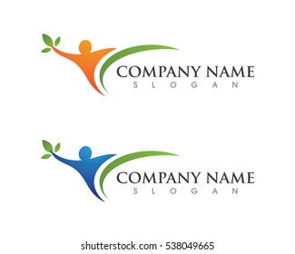 Fun people Healthy Life Logo template 