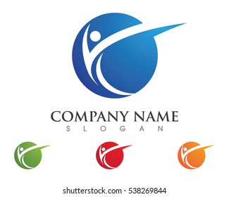 Fun people Healthy Life Logo template vector icon