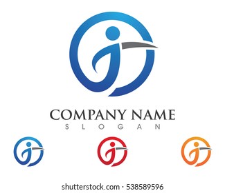 Fun people Healthy Life Logo template