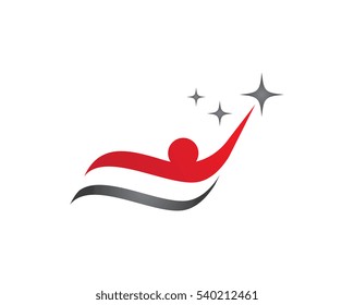 Fun people Healthy Life Logo template vector icon