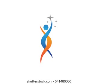 Fun people Healthy Life Logo template vector icon