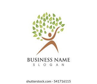 Fun people Healthy Life Logo template vector icon