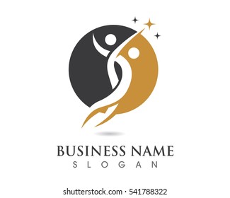 Fun people Healthy Life Logo template vector icon