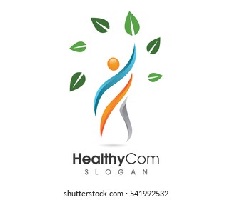 Fun people Healthy Life Logo template vector icon