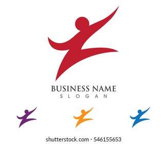 Fun people Healthy Life Logo template vector icon