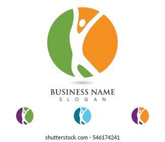 Fun people Healthy Life Logo template vector icon