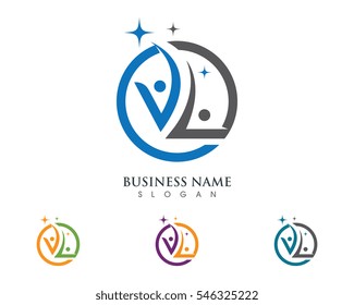 Fun people Healthy Life Logo template vector icon