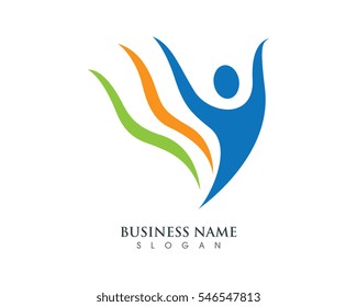 Fun people Healthy Life Logo template vector icon