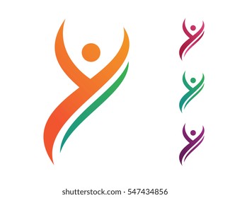 Fun people Healthy Life Logo template vector icon