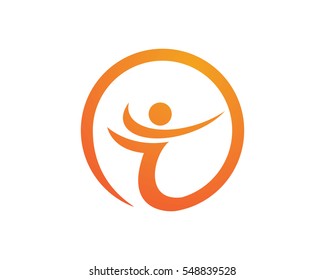 Fun people Healthy Life Logo template vector icon