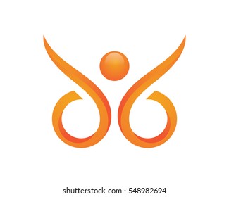 Fun people Healthy Life Logo template vector icon