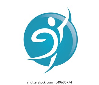 Fun people Healthy Life Logo template vector icon