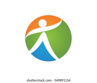 Fun people Healthy Life Logo template vector icon