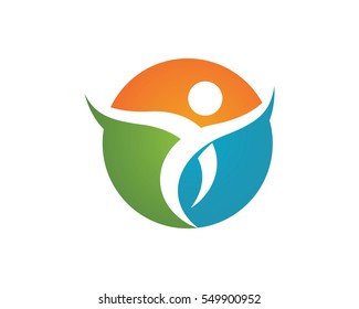 Fun people Healthy Life Logo template vector icon