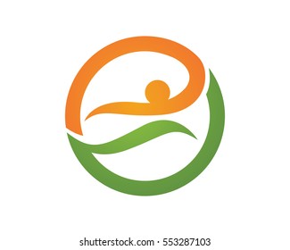 Fun people Healthy Life Logo template vector icon