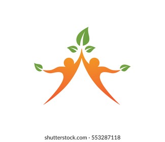 Fun people Healthy Life Logo template vector icon