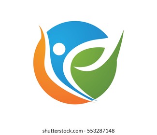 Fun people Healthy Life Logo template vector icon